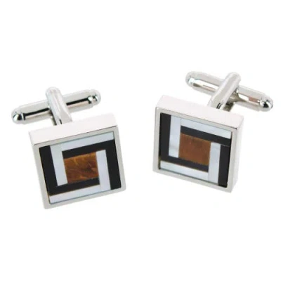 Trafalgar Dallas Square Joint Stone Cufflinks In Metallic