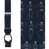 Trafalgar Davy Bones The Dancing Skeleton Silk Button End Suspenders In Black