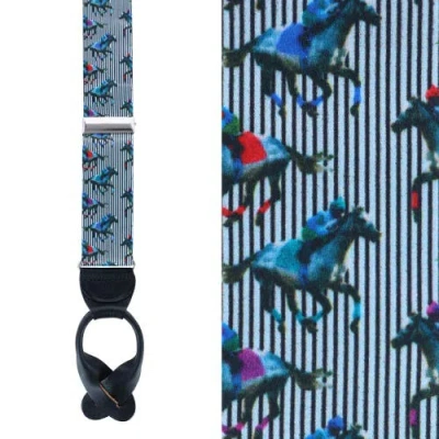 Trafalgar Derby Winning Racehorse Silk Button End Suspenders In Multiple