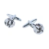 Trafalgar Detailed Knot Rhodium Cufflink Set In Silver