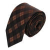 Trafalgar Digby Checkered Plaid Silk Necktie In Brown