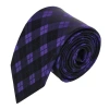Trafalgar Digby Checkered Plaid Silk Necktie In Purple