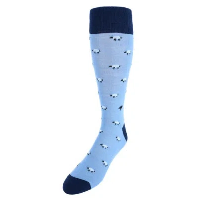 Trafalgar Dolly The Sheep Merino Wool Mid-calf Socks In Light Blue