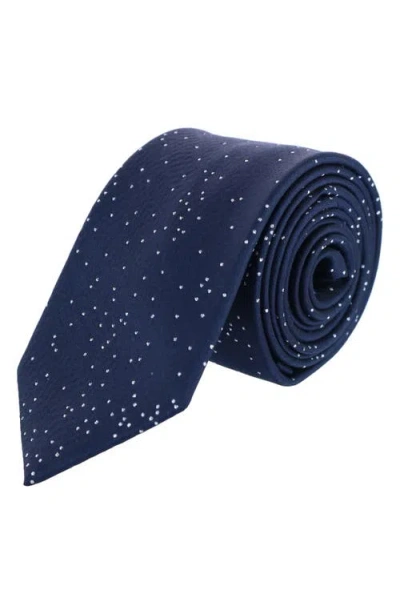 Trafalgar Dot Pattern Silk Blend Tie In Blue