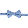 Trafalgar Down The Stretch Racehorse Linen Blend Bow Tie In Light Blue