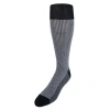 Trafalgar Doyle Houndstooth Design Mercerized Cotton Mid-calf Socks In Black And Grey