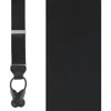 Trafalgar Dutton Solid Color Silk Button End Suspenders In Black