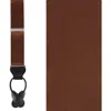 Trafalgar Dutton Solid Color Silk Button End Suspenders In Brown