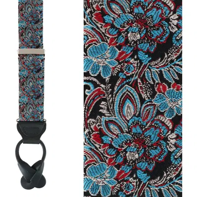 Trafalgar Enzo Exploded Floral Silk Button End Suspenders In Multiple Colors