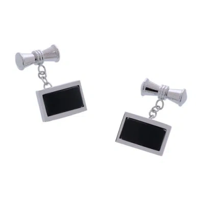 Trafalgar Esteban The Black Agate Cufflinks In Silver