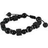 Trafalgar Flint Beaded Stone And Metallic Adjustable Bracelet In Black