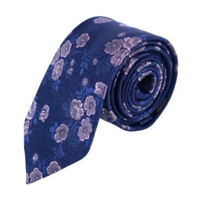 Trafalgar Florian Silk Novelty Necktie In Blue And Pink
