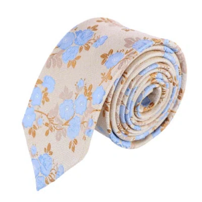 Trafalgar Florian Silk Novelty Necktie In Yellow And Light Blue