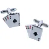 Trafalgar Four Of A Kind Novelty Card Game Cufflinks In Silver