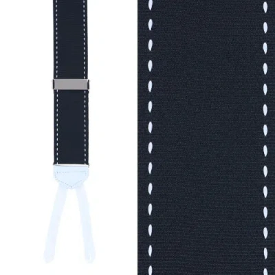 Trafalgar Freeman Edge Stitching Runner End Ribbon Suspenders In Black