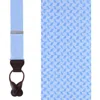 Trafalgar Gamma Geometric Pattern Silk Button End Suspenders In Light Blue