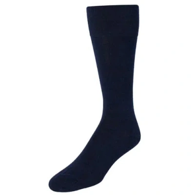 Trafalgar Gaston Solid Colored Over-the-calf Merino Wool Socks In Blue