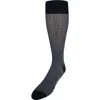 Trafalgar Gerald Box Designed Mercerized Cotton Mid-calf Socks In Black And Grey