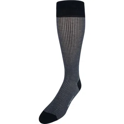 Trafalgar Gerald Box Designed Mercerized Cotton Mid-calf Socks In Black And Grey