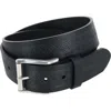 Trafalgar Grady 40mm Celtic Scroll Embossed Leather Jean Belt In Black