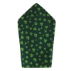 Trafalgar Green Shamrock Novelty Silk 12x12 Pocket Square In Green