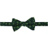Trafalgar Green Shamrock Novelty Silk Bow Tie In Green