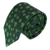 Trafalgar Green Shamrock Novelty Silk Necktie In Green Shamrocks