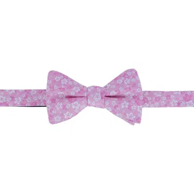 Trafalgar Hanami Cherry Blossom Burst Linen Blend Novelty Bowtie In Pink