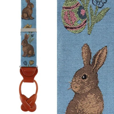 Trafalgar Harvey's Easter Sunday Silk Button End Suspenders In Multi
