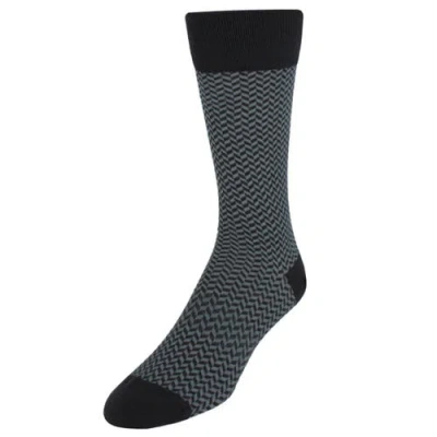 Trafalgar Holden Herringbone Mid-calf Pima Cotton Socks In Gray