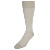 Trafalgar Horatio Cross Hatch Design Mid-calf Mercerized Cotton Socks In Tan With White