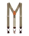 Trafalgar Hudson Nylon Button End Suspenders In Dark Khaki