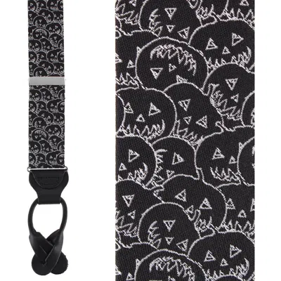 Trafalgar Jack O'lantern Smiley Halloween Novelty Silk Button End Suspenders (braces) In Black