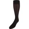 Trafalgar Jasper Mercerized Cotton Ribbed Mid-calf Solid Color Socks In Coffee Brown