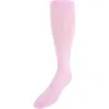 Trafalgar Jasper Mercerized Cotton Ribbed Mid-calf Solid Color Socks In Pink