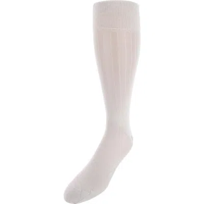 Trafalgar Jasper Mercerized Cotton Ribbed Mid-calf Solid Colour Socks In Tan