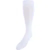 Trafalgar Jasper Mercerized Cotton Ribbed Mid-calf Solid Color Socks In White