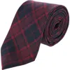 Trafalgar Kincade Red Blackwatch Plaid Silk Necktie In Red Plaid