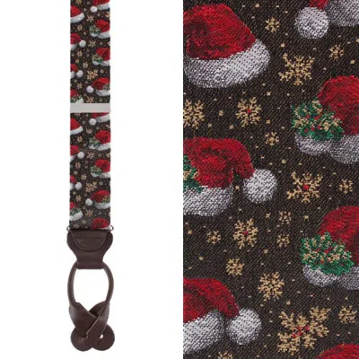 Trafalgar Kris Kringle's Cap Silk Novelty Button End Suspenders (braces) In Animal Print