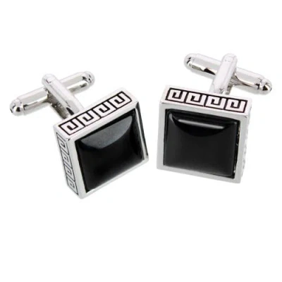Trafalgar Langford Square Opal Stone Filigree Edged Cufflinks In Metallic