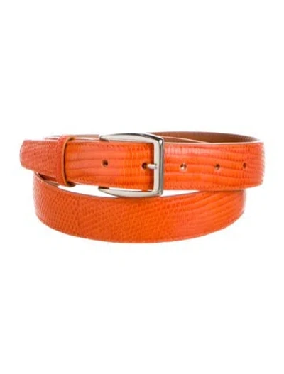 Pre-owned Trafalgar Leather Belt In Orange