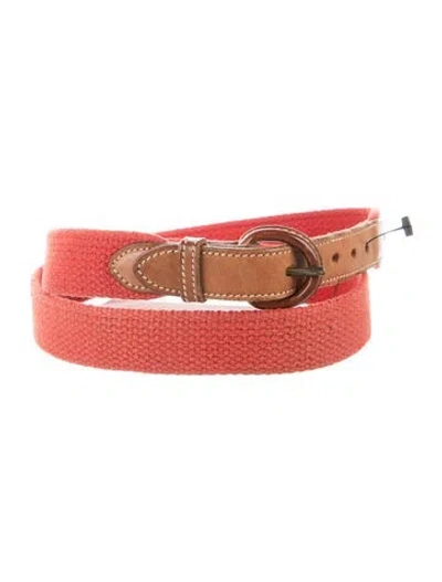 Pre-owned Trafalgar Leather Leather Trim Embellishment Waist Belt In Red