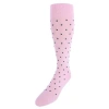 Trafalgar Leo Polka Dot Mercerized Cotton Mid-calf Socks In Pink With Navy Dots