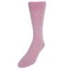 Trafalgar Leo Polka Dot Mercerized Cotton Mid-calf Socks In Pink With White Dots