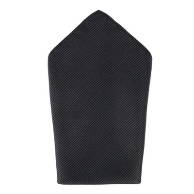 Trafalgar Leyton Diagonal Lined Tone On Tone Silk 12 X 12 Pocket Square In Graphite