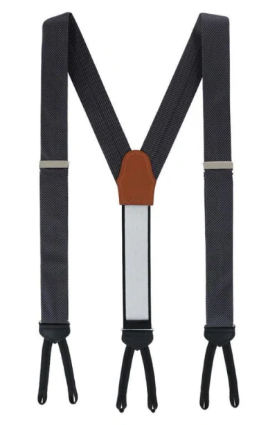 Trafalgar Leyton Diagonal Stripe Silk Formal Suspenders In Multi