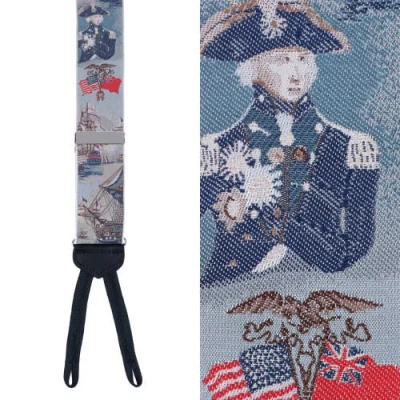 Trafalgar Limited Edition The Commander Woven Silk Formal End Suspenders In Multiple Colours