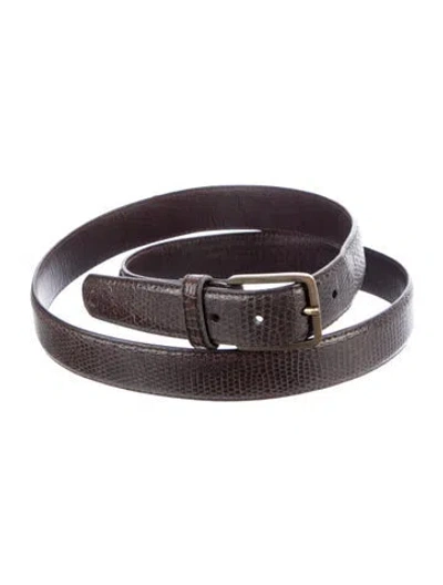 Pre-owned Trafalgar Lizard Waist Belt In Brown