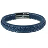 Trafalgar Loose Fit Amari's Azure Stitched Leather Secure Clasped Bracelet