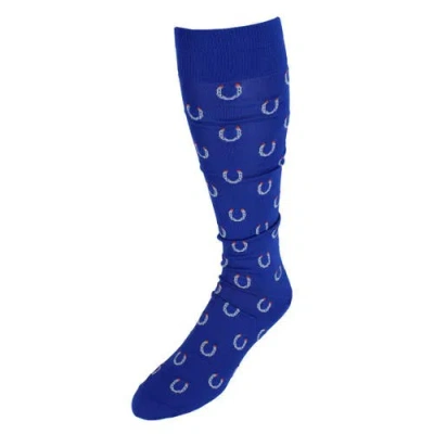 TRAFALGAR TRAFALGAR LUCKY HORSESHOE MID-CALF PIMA COTTON DRESS NOVELTY SOCK